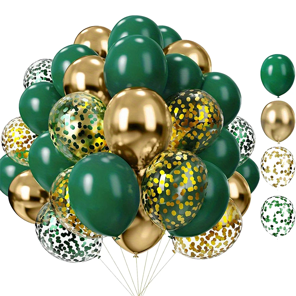 44Pcs Bright Mixed Color Green Balloon Set Suitable For Birthdays, Weddings, Parties,Graduation Ceremony, St. Patrick's Day Deco