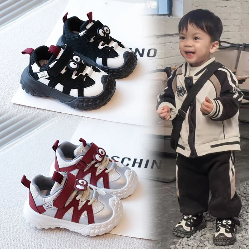 Children Sneakers Fashion 2025 Spring New Student Breathable Mesh Cartoon Boy Girls Anti Slip Outdoor Comfort Kids Running Shoes
