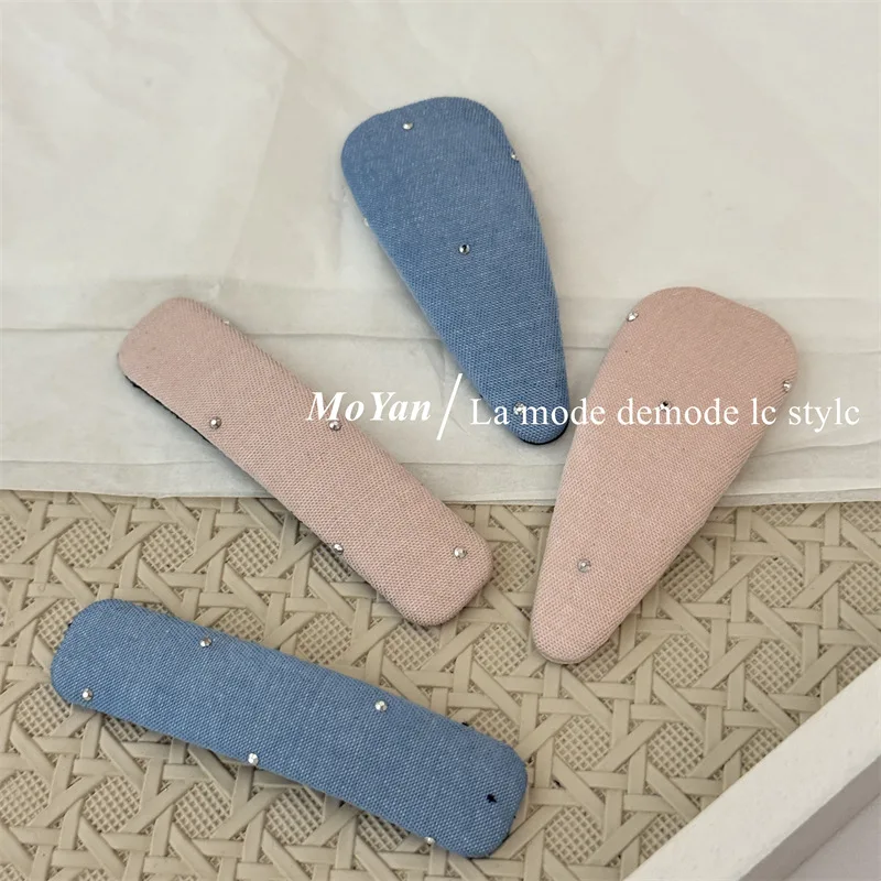 Korean version  temperament hot diamond fabric hairpin side bb clip simple and sweet bangs clip clip versatile broken hair card