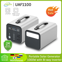 1000w Portable Power Bank Station Camping Solar Generator Emergency Power Supply Rechargeable Lifepo4 Batteries Pure Sine Wave