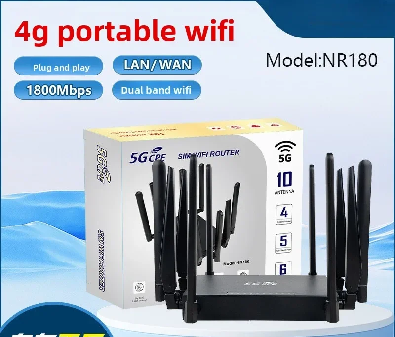 For NR180 Eurasian version true 5G mesh with SIM card slot Gigabit WIFI6 dual band 2.4G + 5.8G 5G/4G router