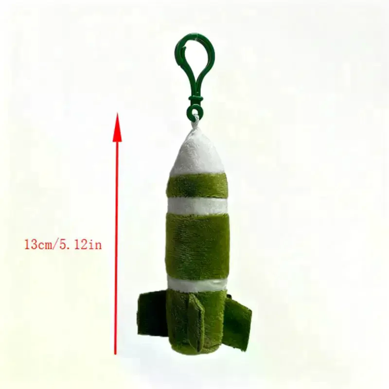 1/2개 귀엽고 재미있는 미사일 모델 봉제 인형 장난감 키체인 가방 펜던트 백팩 장식품 키링 크리스마스 선물