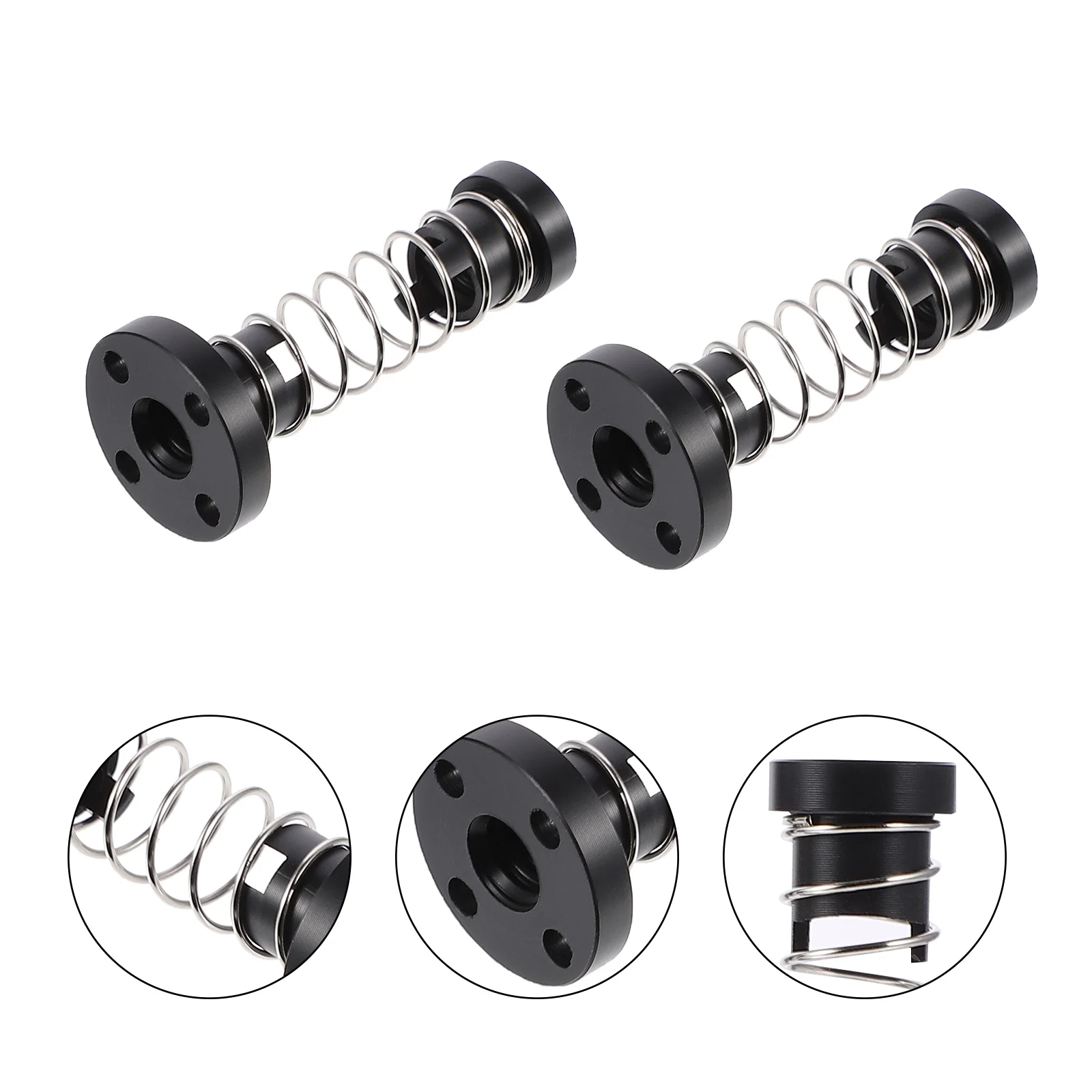 2pcs T8 Anti Backlash Spring Loaded Nut Elimination Gap POM Nut 2mm Lead T8 Spring Elimination Gap Nut