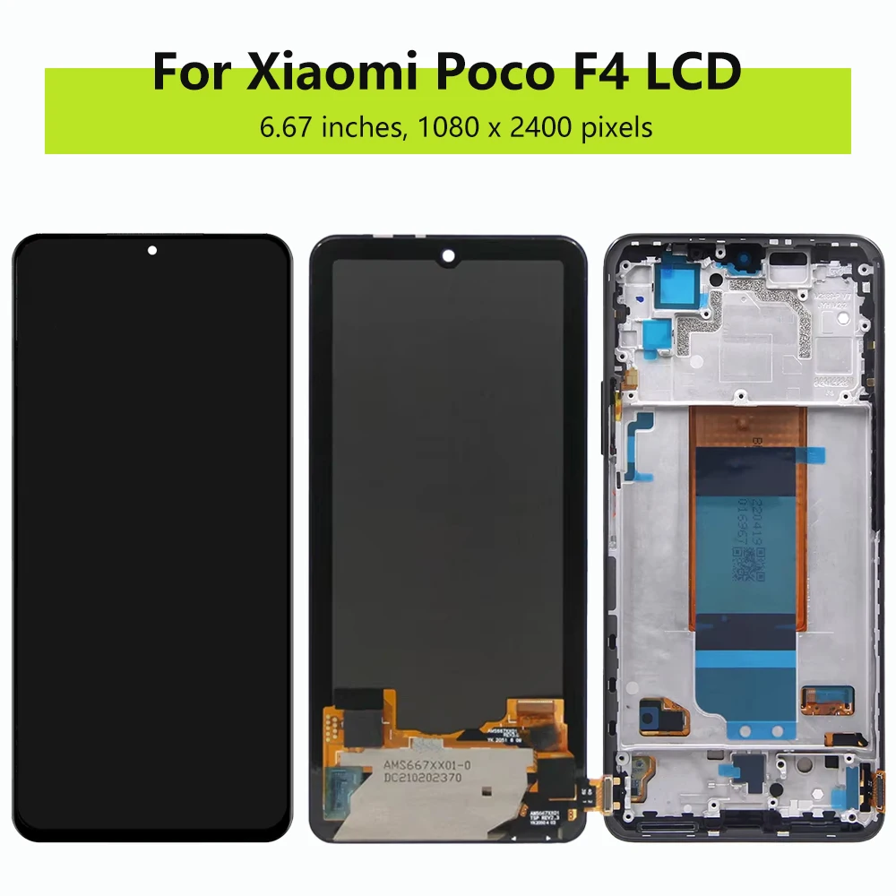 AMOLED Screen For Xiaomi Poco F4 Screen LCD Display Screen Digitizer Assembly for POCO F4 22021211RG 22021211RI Touch Screen