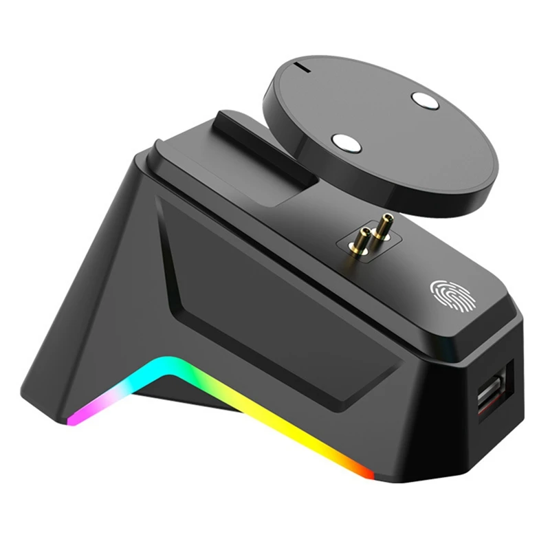 Base de carga magnética para ratón inalámbrico con efecto de luz de respiración para Razer o Logitech GPW4 segunda generación negro