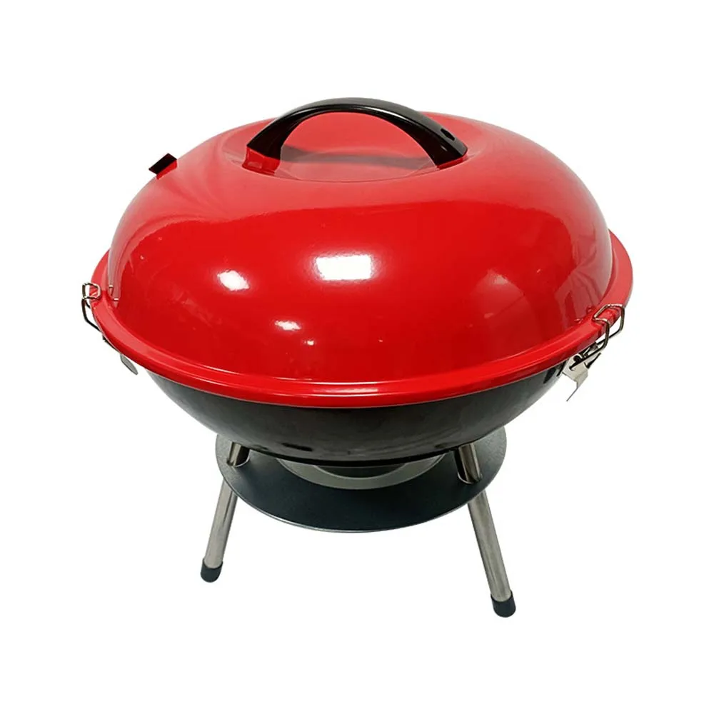 14 inch Portable Barbecue Grill with 3-Point Locking Lid for Heat Preservation Dual Venting System Small Grill for Backyard Camp