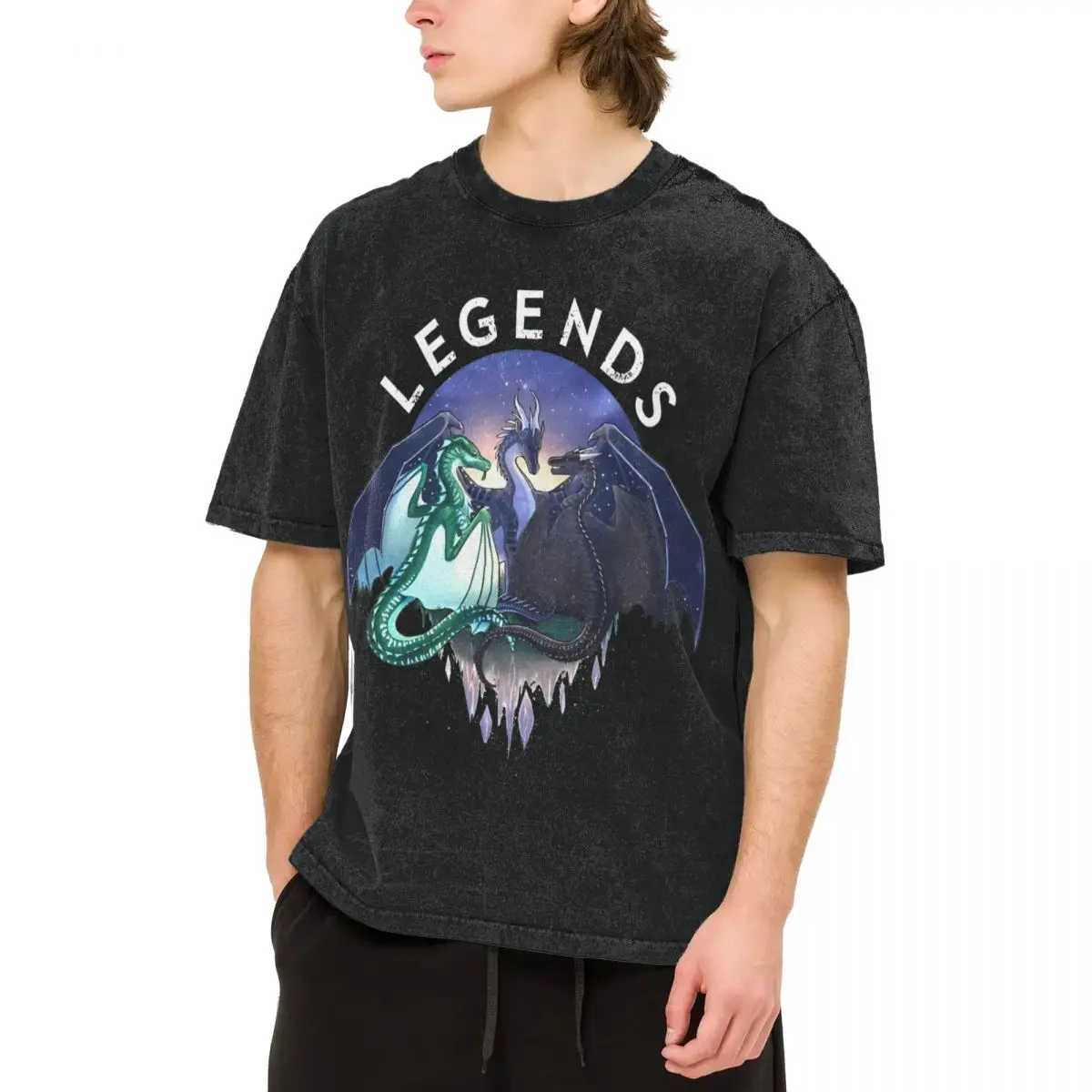 Wings Of Fire - Legends - Fathom, Darkstalker, Clearsight Washed T Shirts Cool T-Shirt Tee Shirt for Men Women