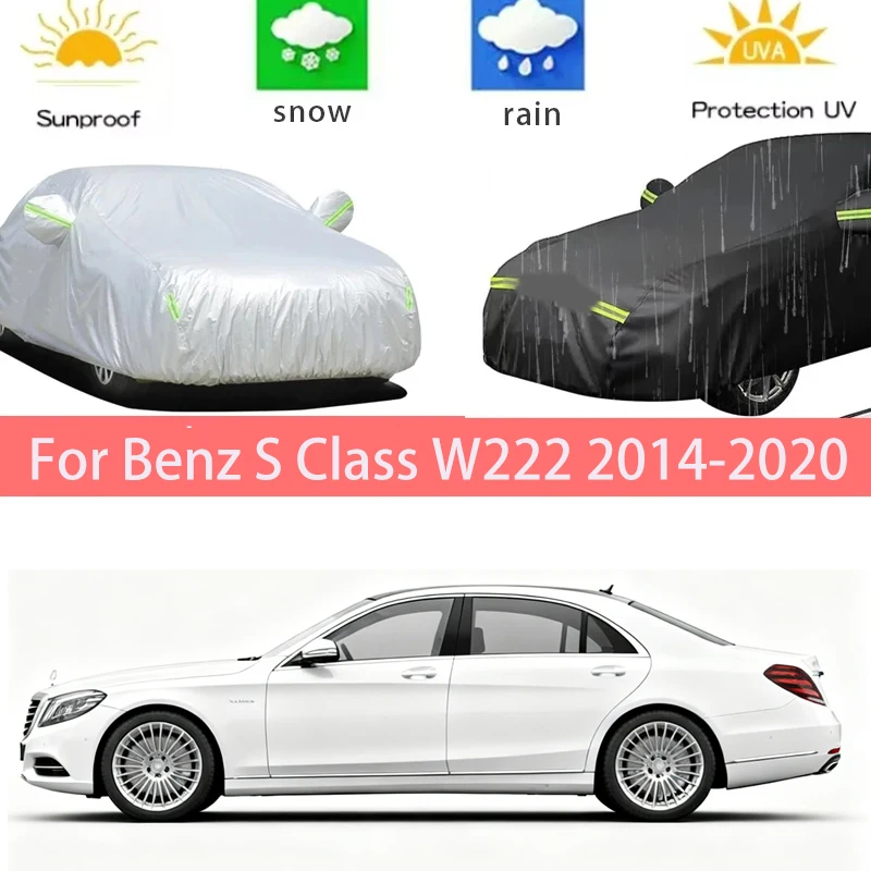 

For Mercedes-Benz S Class W222 2014-2020 Full Car Covers Outdoor Sun Anti UV Rain Snow Dust Protection Oxford Cloth Accessories