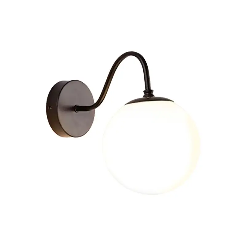 Wall Sconce Lamp In Fixture Milk White Globe Glass Modern Design For Bedroom For Bathroom Kitchen Living Room Vanity Hallway