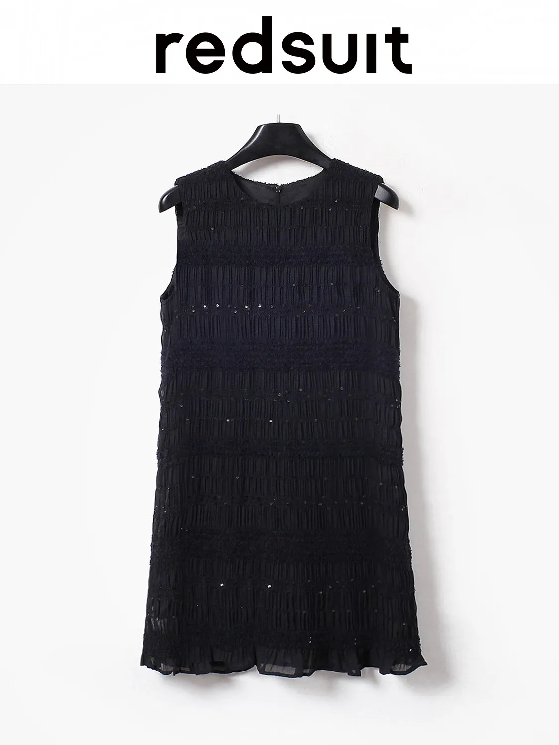 New Light luxury high-end romantic black lightweight floral sleeveless dress Custom size