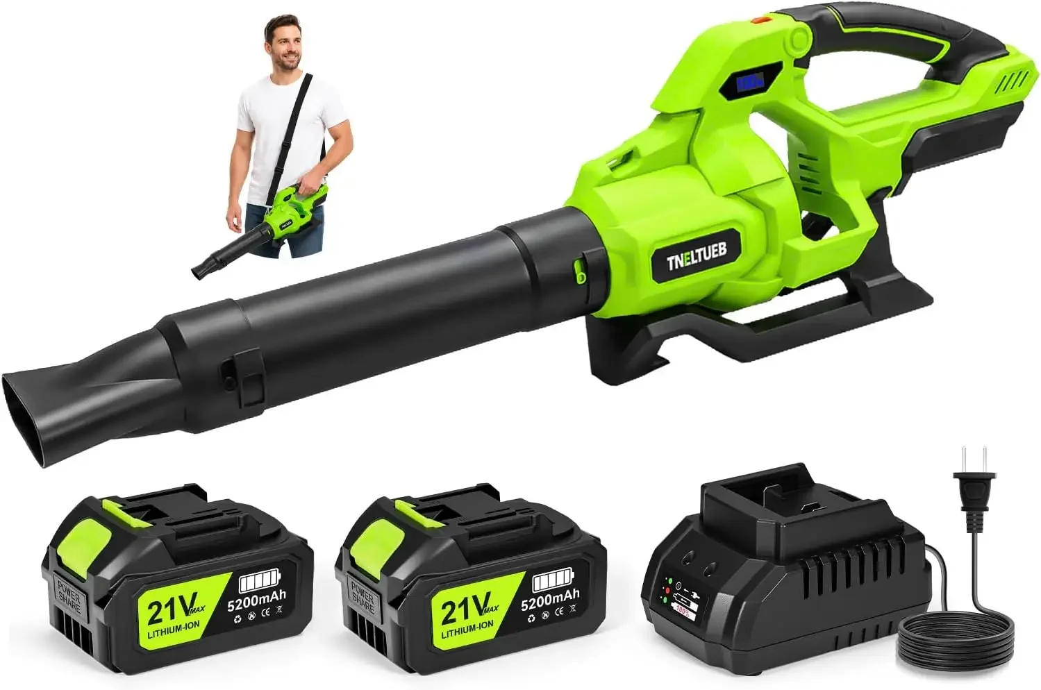 Cordless Leaf Blower with 5 Speed Modes,5.2Ah Battery Blowers for Lawn Care | Leaf Blower Cordless, Handheld Leaf Blower