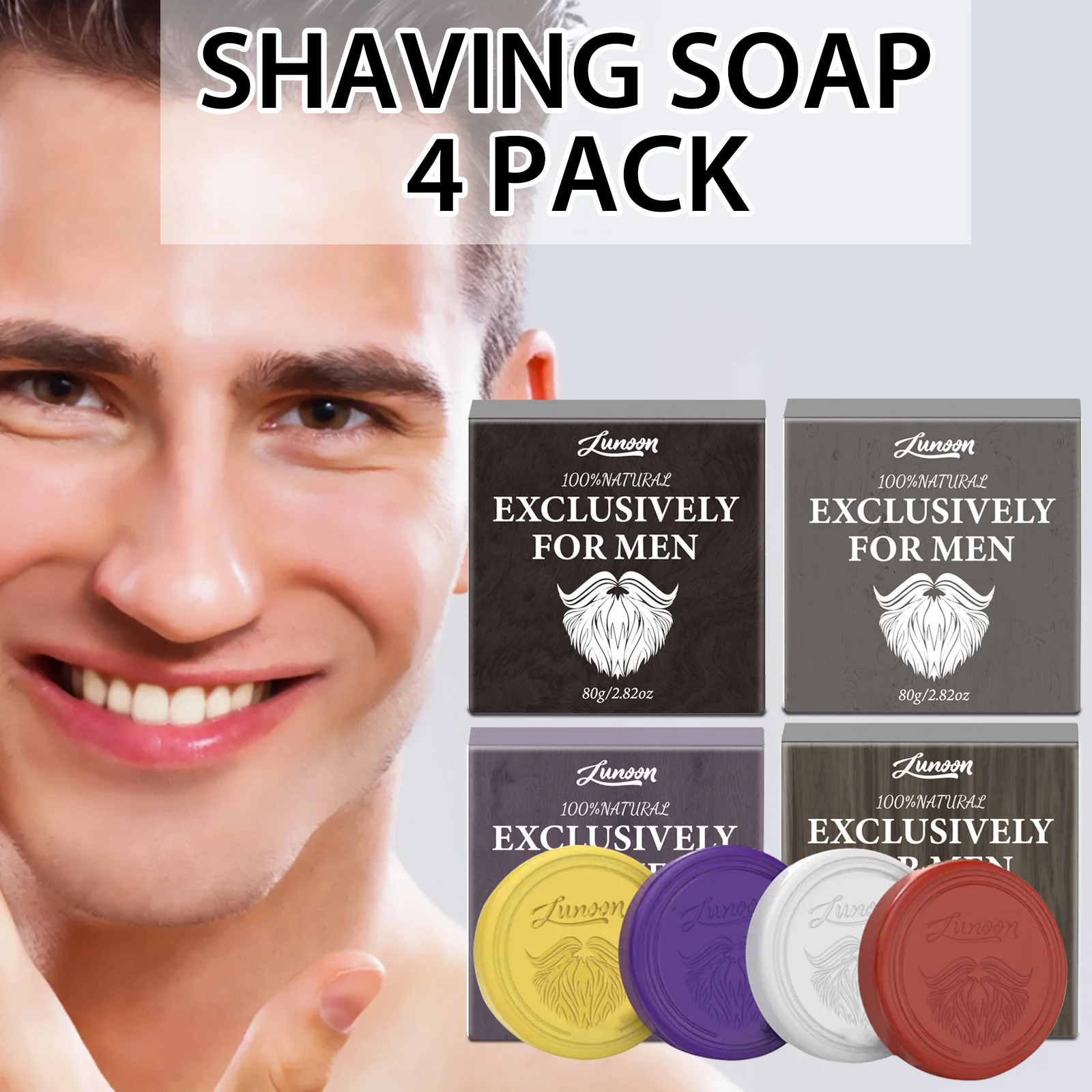 Jabonera de afeitar para hombres Textura nutritiva suave hecha a mano - Crema de afeitar de espuma orgánica para hombres Frescura y limpieza facial 80 g