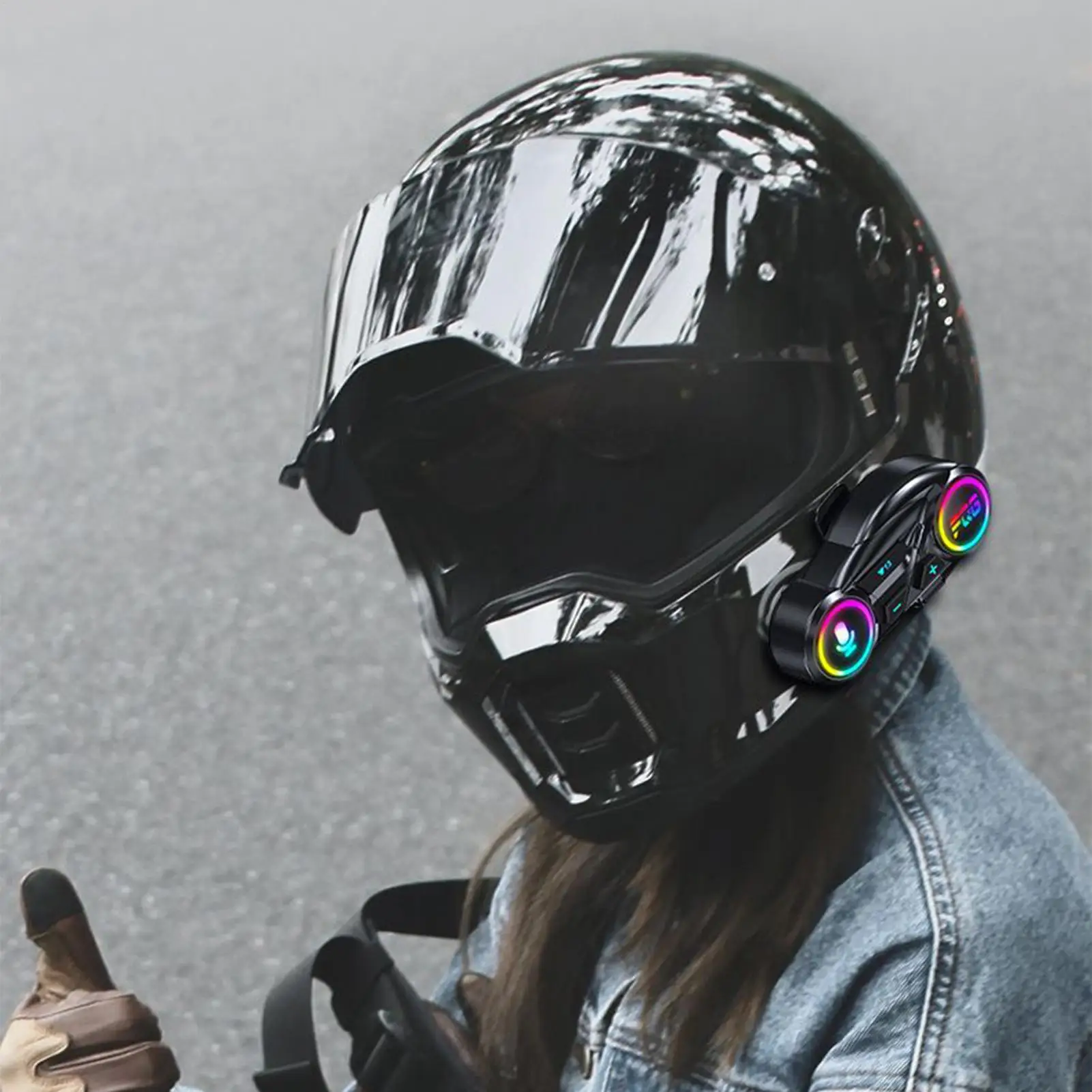 

Helmet Headset Wireless Motorcycle Helmet With Speakers Earbuds Waterproof Noise Reduction For Skiing Racing Snowmobile Touring