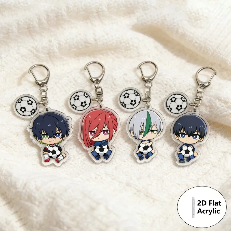8pcs/set Anime Keychain BLUE LOCK Key Chain for Accessories Cute Bag Pendant Key Ring Acrylic Cartoon Friends Gift wholesale