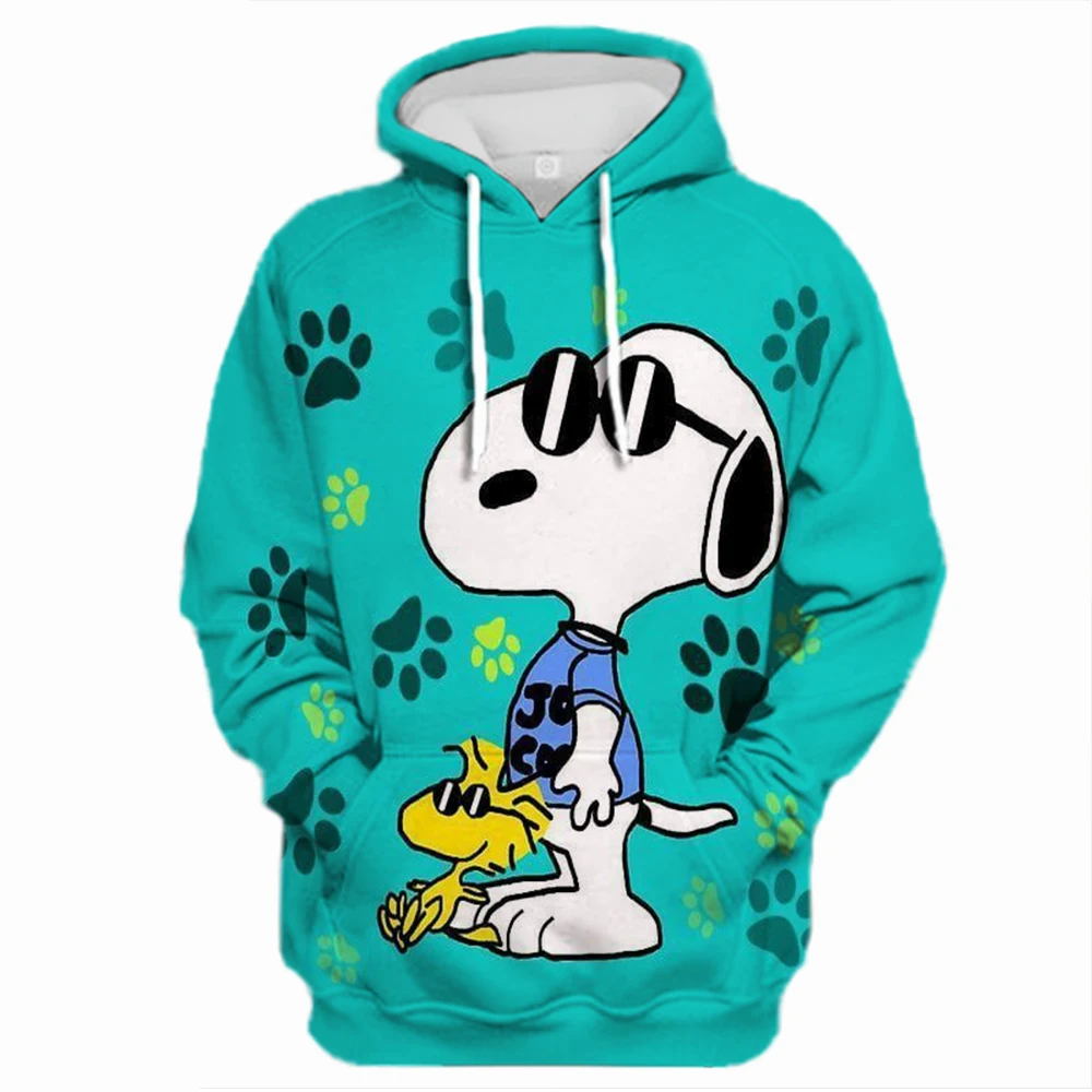 Snoopy Cartoon Anime Women\'s Hoodie Spring and Autumn Edition Women\'s Round Neck Hoodie 2024 New Casual Couple Sportswear Top