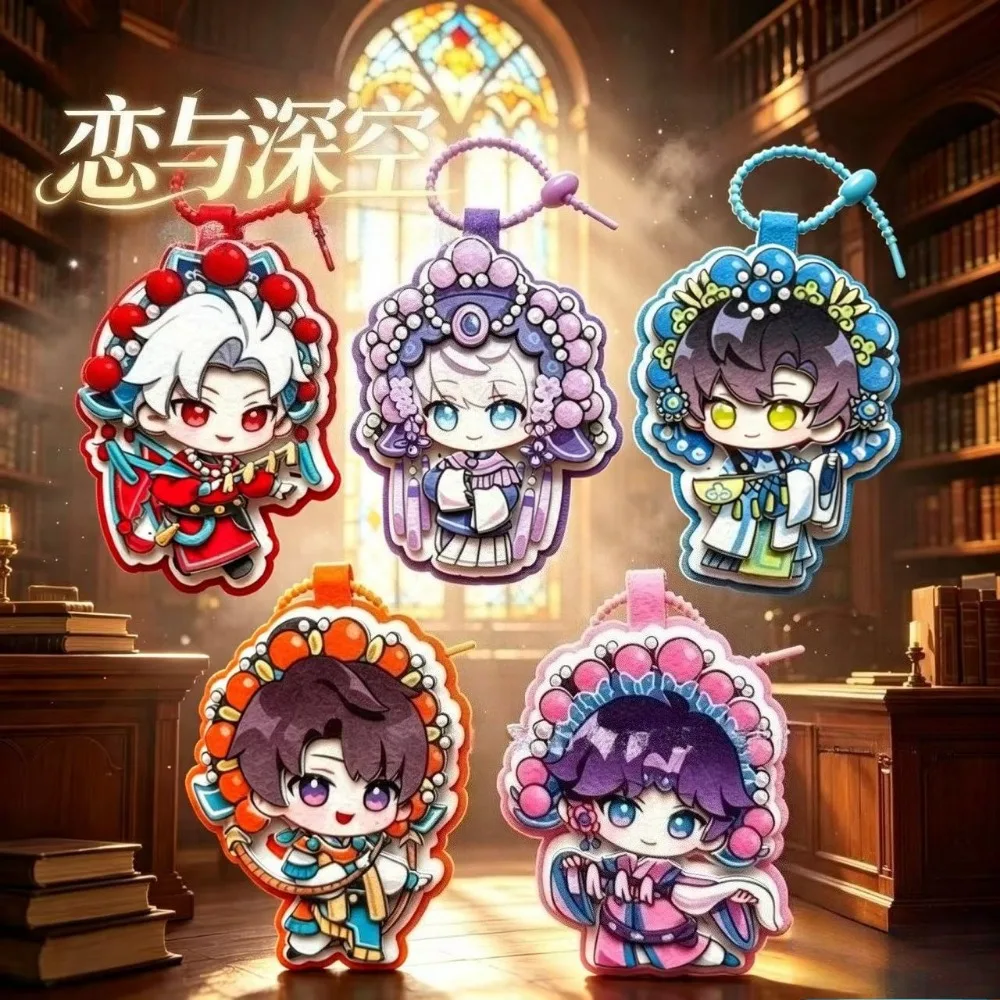 Game Love and Deepspace Keychain Non-woven Fabric Opera Style Series Sylus Rafayel Zayne Xavier Bag Decoration Pendant Jewelry