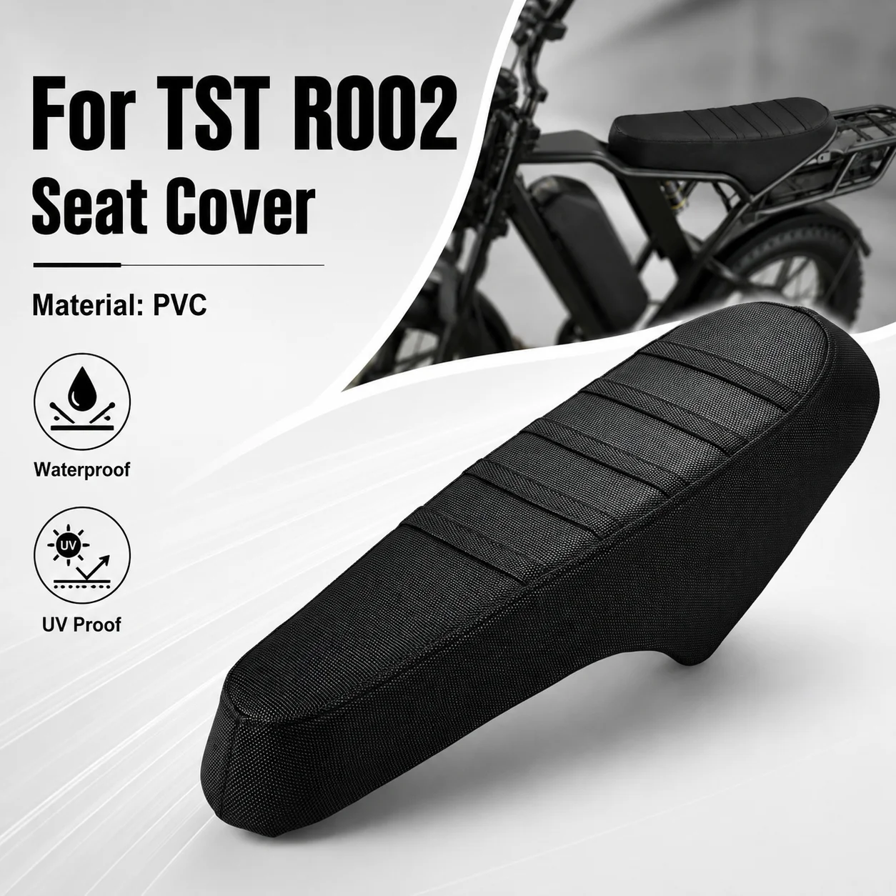 FOR TST R002 Motorcycle Seat Cover Wear-resistant  Waterproof Ribbed  Electric Dirt Pit Bike Anti-clip Off-Road Ebike Seat Cover