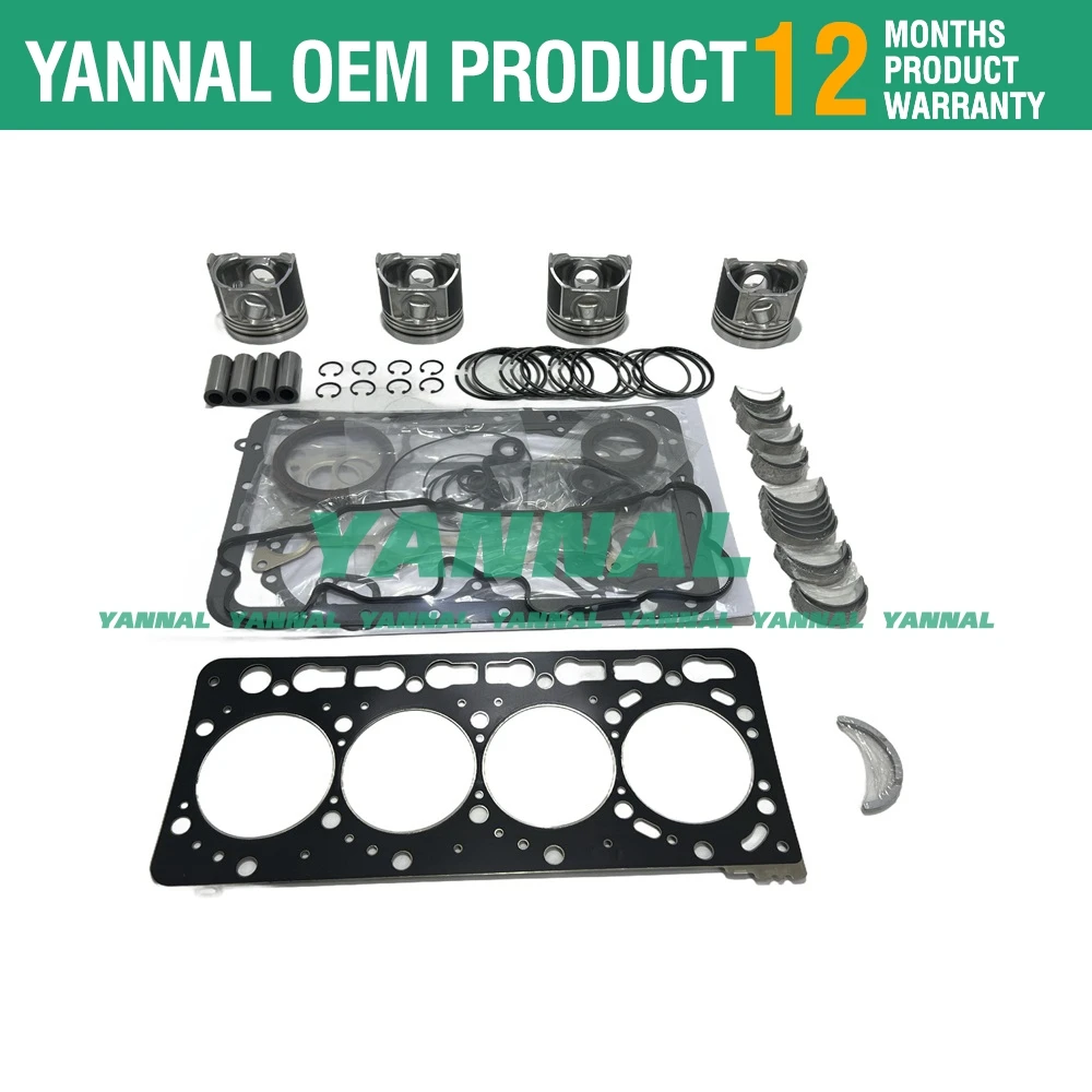 New V3600 Overhaul Rebuild Kit For Kubota Excavator Loader Tractor Diesel Engine Overhauling Rebuild Kit Repair Parts