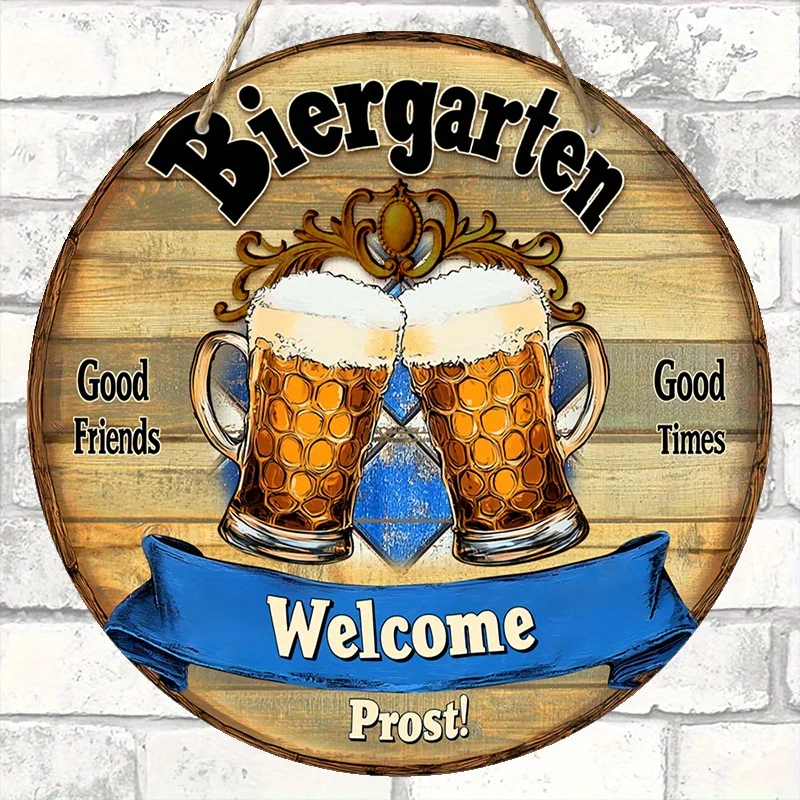 Wooden Sign for Oktoberfest, Welcoming Guests to The Beer Garden with a Cheerful 'Prost', Perfect for Decorating Doors Or Walls