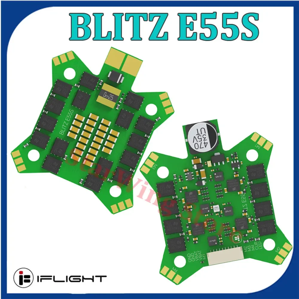 

iFlight BLITZ E55S 2-6S 4-в-1 бесщеточный ESC DShot150/300/600/MultiShot/ OneShot 30,5x30,5 мм для RC FPV Freestyle Racing Drone