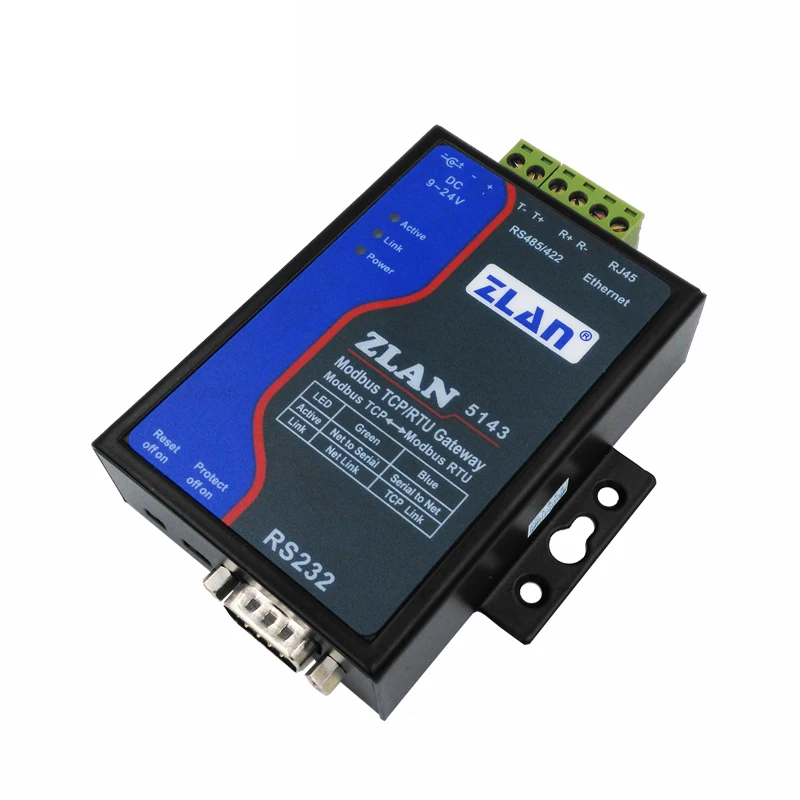 ZLAN5143 seri melayani Modbus TCP/RTU gateway data ditransfer antara RS232/485/422 dan TCP/IP