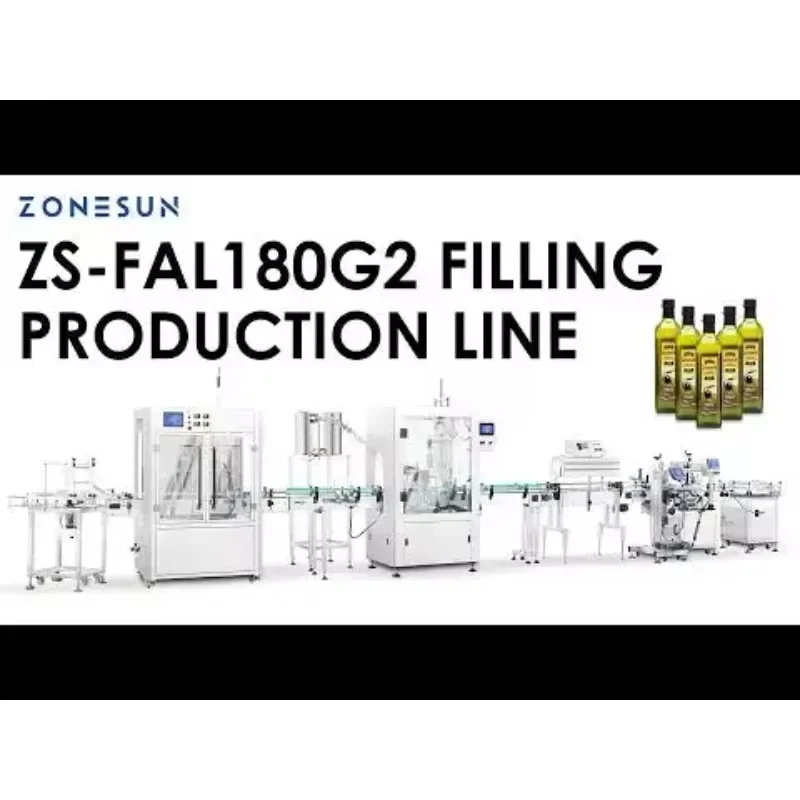 ZONESUN Macchina automatica per il riempimento e il tappatura delle bottiglie Etichettatrice con maniche termoretraibili Linea ZS-FAL180G2