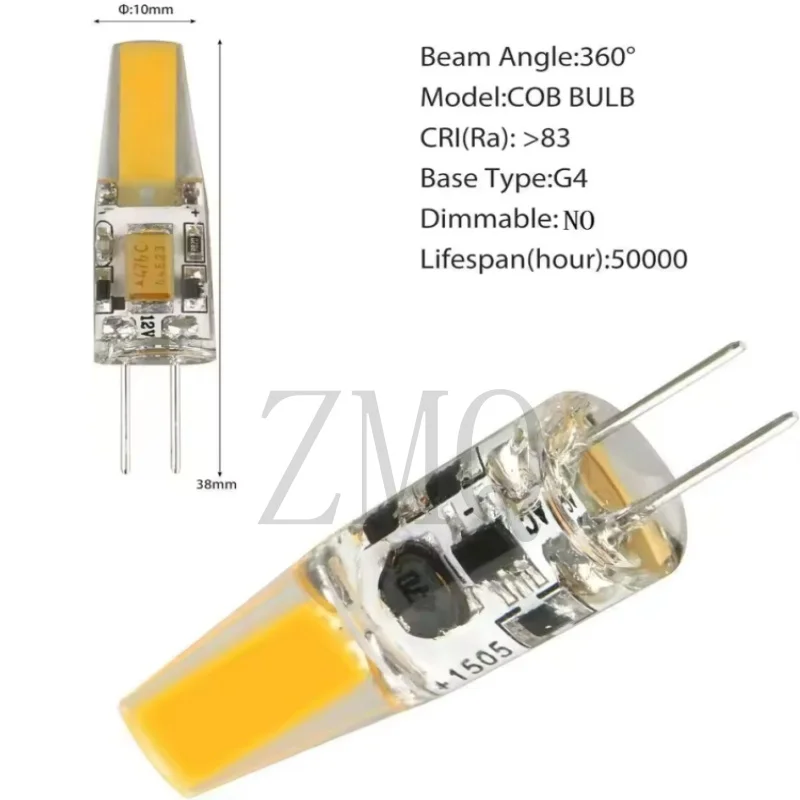 100Pcs/Pack Dimmable Mini G4 LED COB Lamp 6W Bulb AC DC 12V 220V 110V Candle Lights Replace 40W Halogen for Chandelier Spotlight