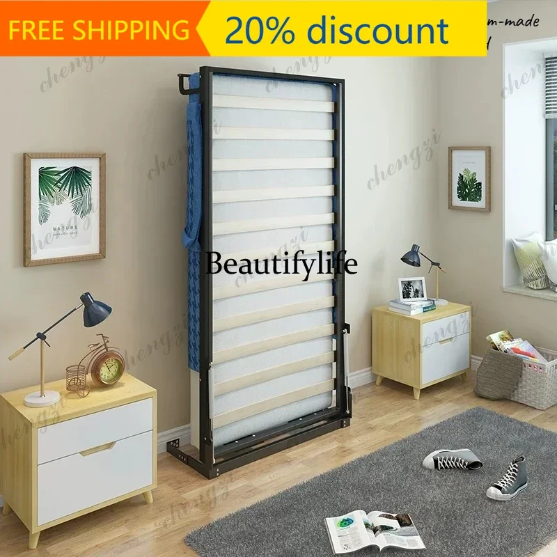 132 Japan Adults Luxury Double Murphy Bed Single Folding Metal Modern Italian Wall Bed Frame Cheap Invisible Full Set Furniture