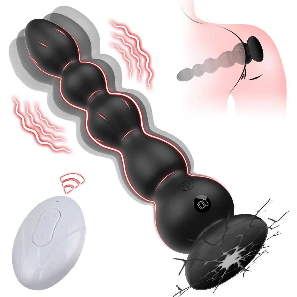 리모컨 진동 항문 진동기, 진동 비즈, 여성 및 남성 전립 마사지기, 여성 및 남성 자위용 항문 섹스 토이