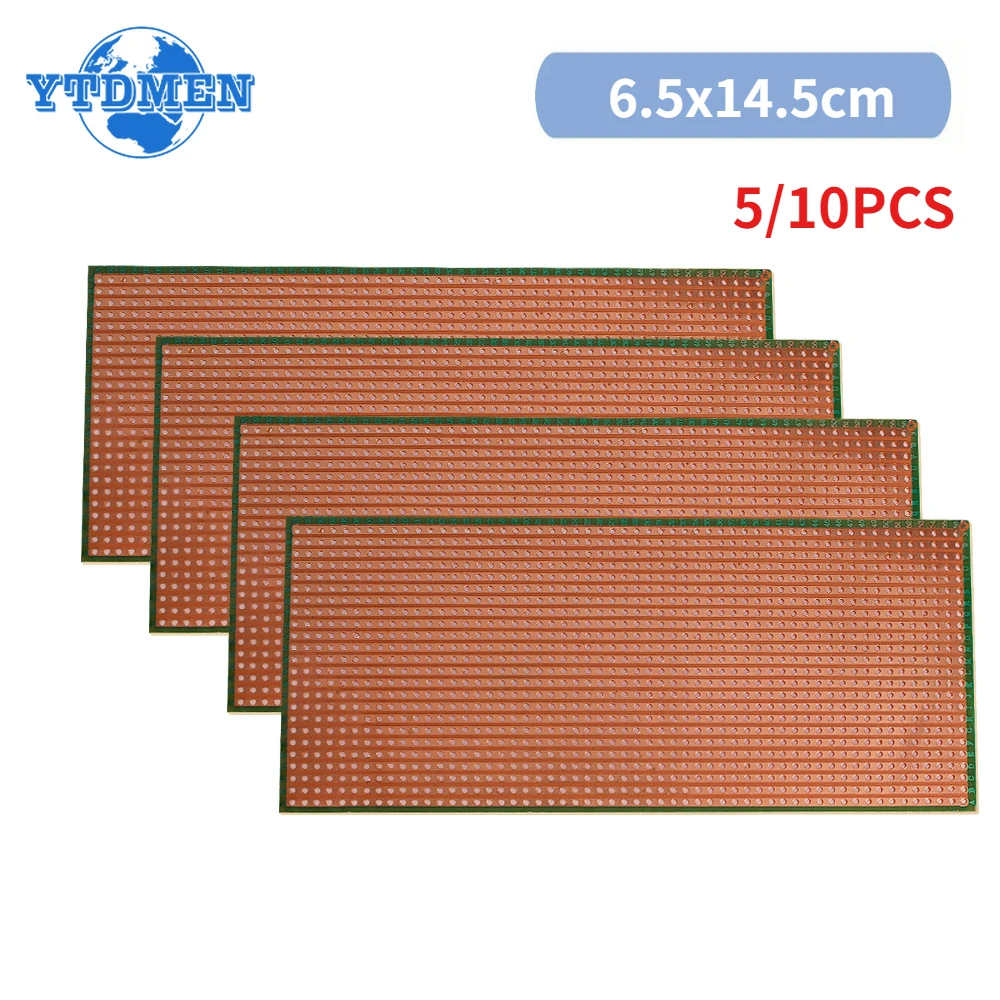 5/10 sztuk 6.5x14.5cm Stripboard PCB Platine jednostronna płytka drukowana DIY uniwersalny eksperyment prototypowa płytka dla Arduino