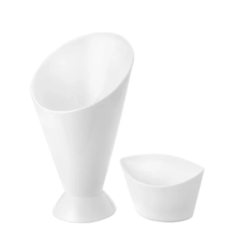 Tazas de patatas fritas 2 en 1, vasos de plástico para salsas, aperitivos, plato de postre, taza inclinada de ketchup, dos tazas con boquilla, accesorios de cocina