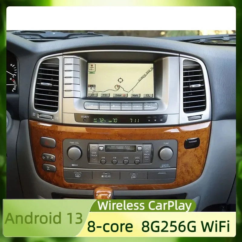 for Lexus LX470 2002-2008 CARPLAY WIFI Android 13 Car radio Touch Screen GPS Navigation Car DVD Radio Player