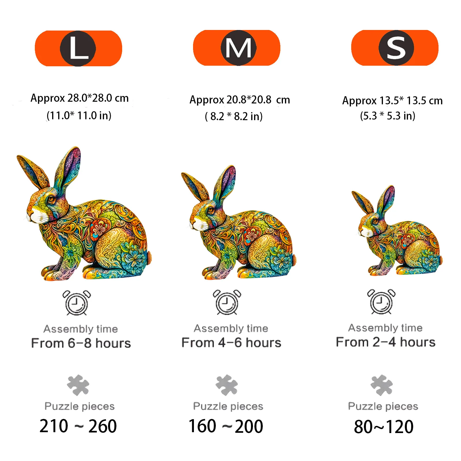 Unique Rabbit-Shaped Wooden Puzzle with Irregular Pieces - Creative Christmas Halloween Gift for Puzzle Lovers