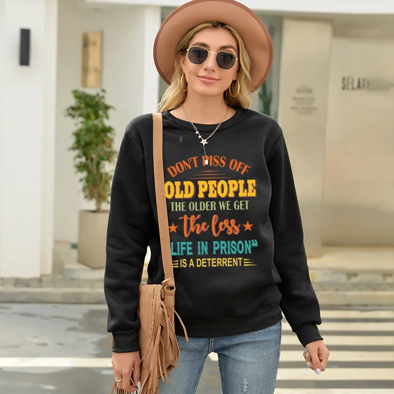 

YRYT 2023 Autumn/Winter New Men's and Women's Tops Don't Piss Off Old People Alphabet Print Hoodie