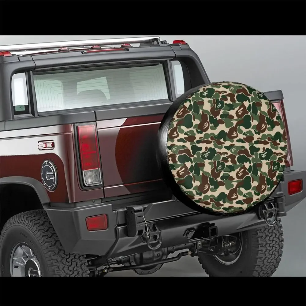 Military Green Camo Car Tire Dust Cover SUV Truck Travel Trailer,Waterproof Tires 14