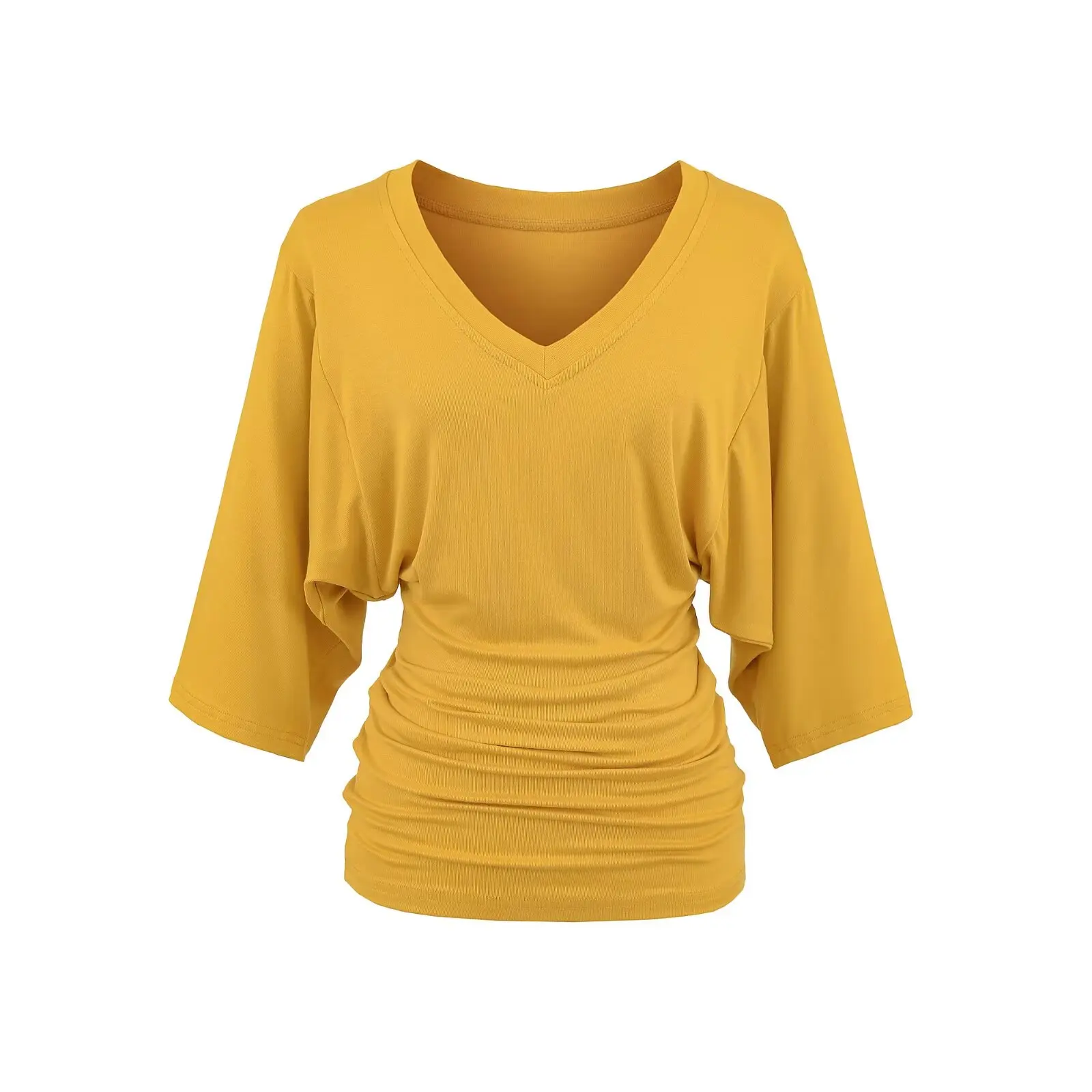 Minceur v-ne 3/4 Sve t-shirt Dr femmes coupe ample jupe ort ceinturée tenue décontracté saison d'été origine chinoise