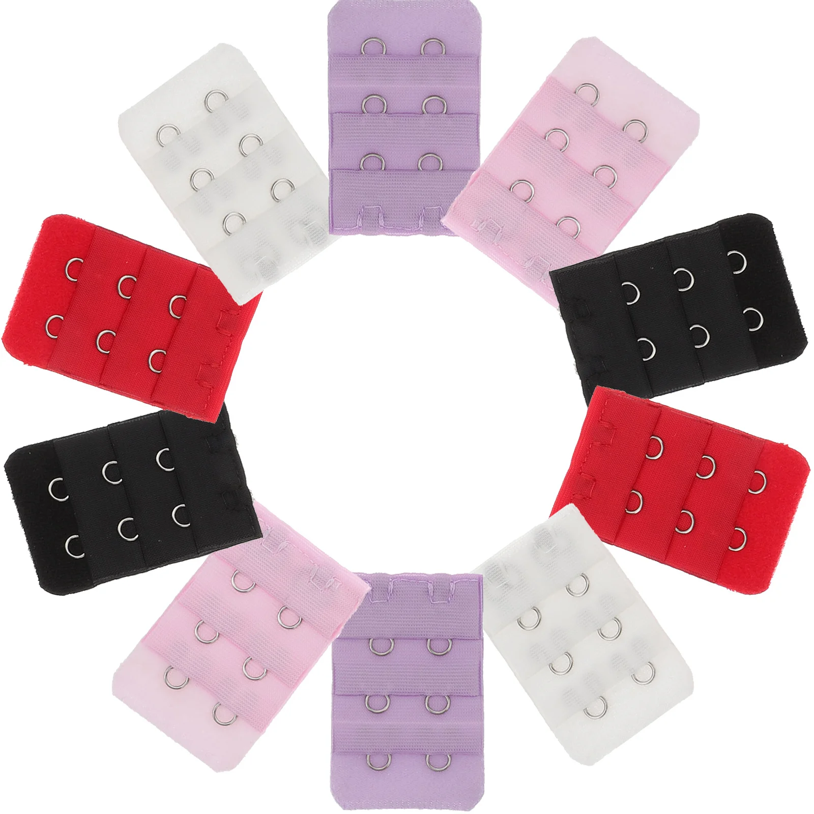 10 Stück Damen-BH-Verlängerung, 2 Haken, 3 Reihen, bequeme Büstenhalter-Verlängerungshaken für schwangere Mütter, verstellbare Unterwäsche