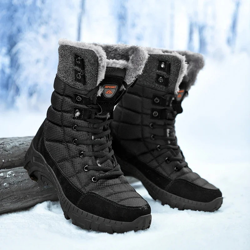 

Large Size Winter Warm and Windproof Men's Boots, Outdoor Sports Shoes, Super Hiking Boots, High-quality Outdoor Training Boots