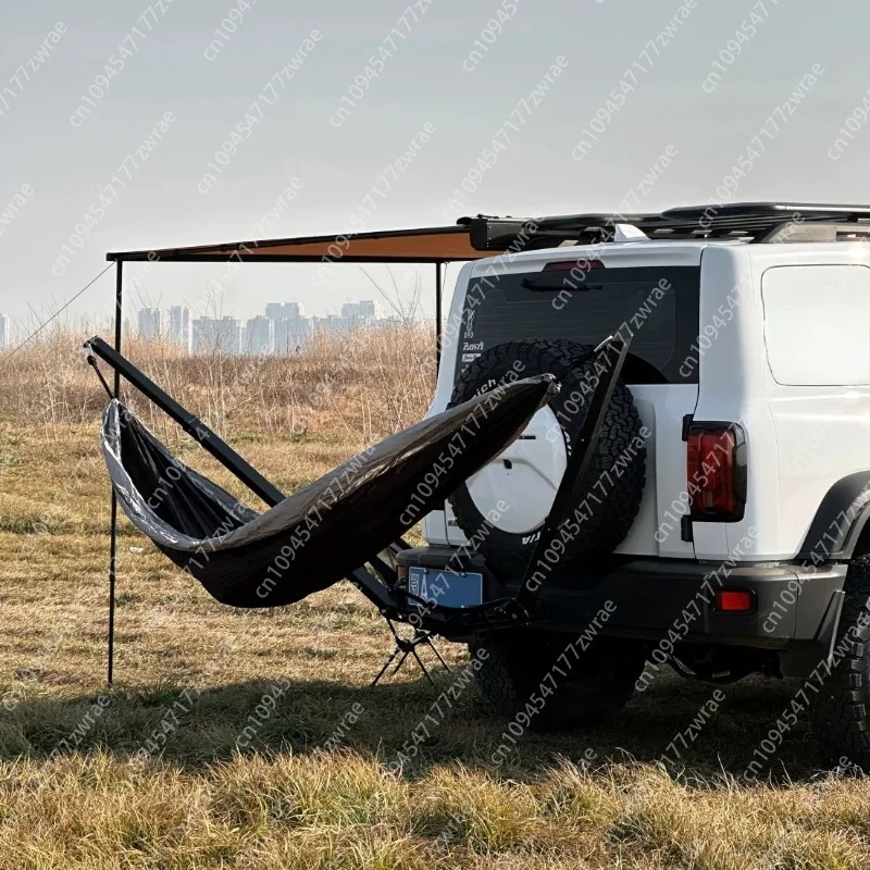 Steel Extended Wing Trailer Hook Square Hammock Camping for Self-Drive Off-Road Vehicle Rear Swing