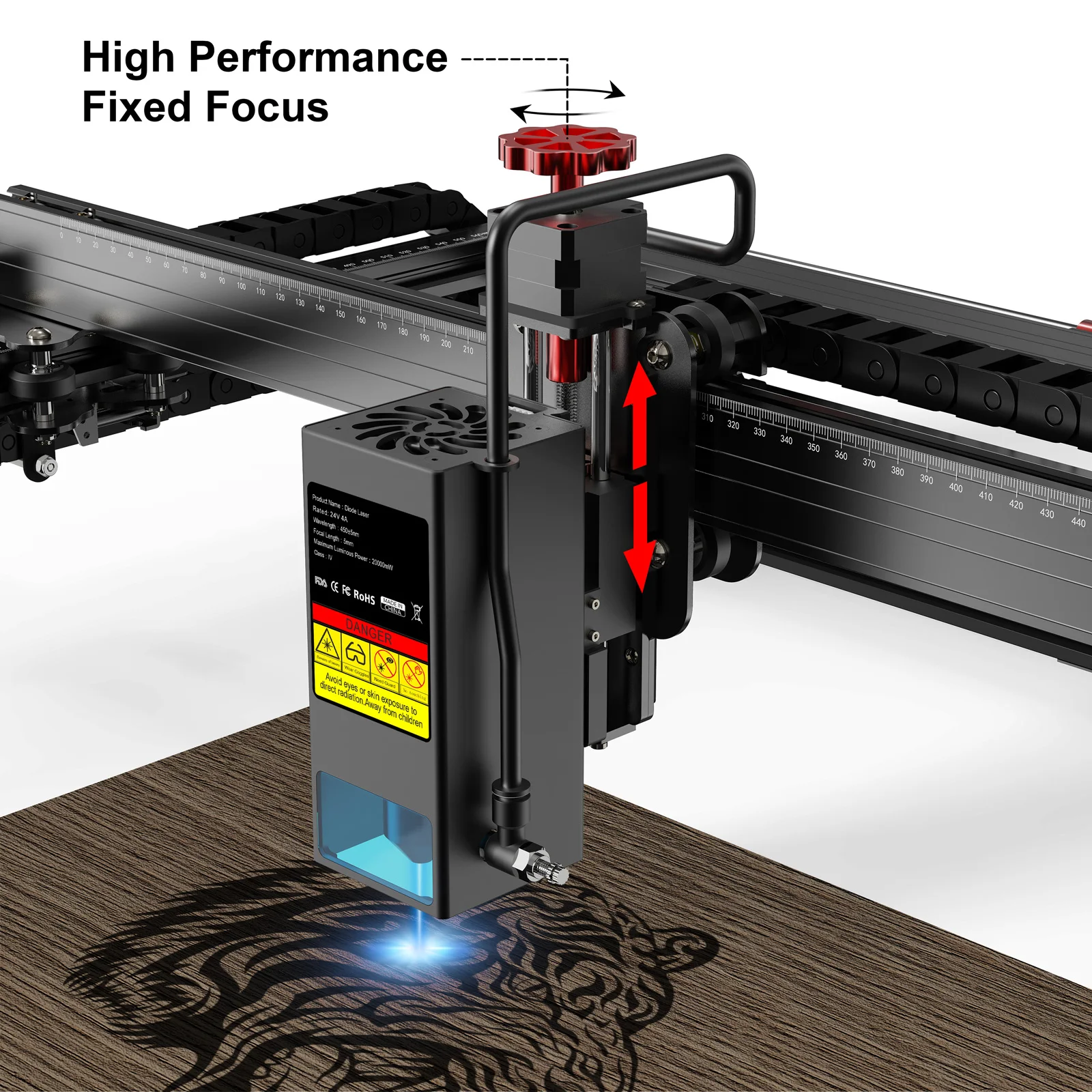 TWOTREES TS2 160W CNC Laser Engraver Engraving Cutting Machine Built-in Air Assist App Control Support Offline Print 410*410mm