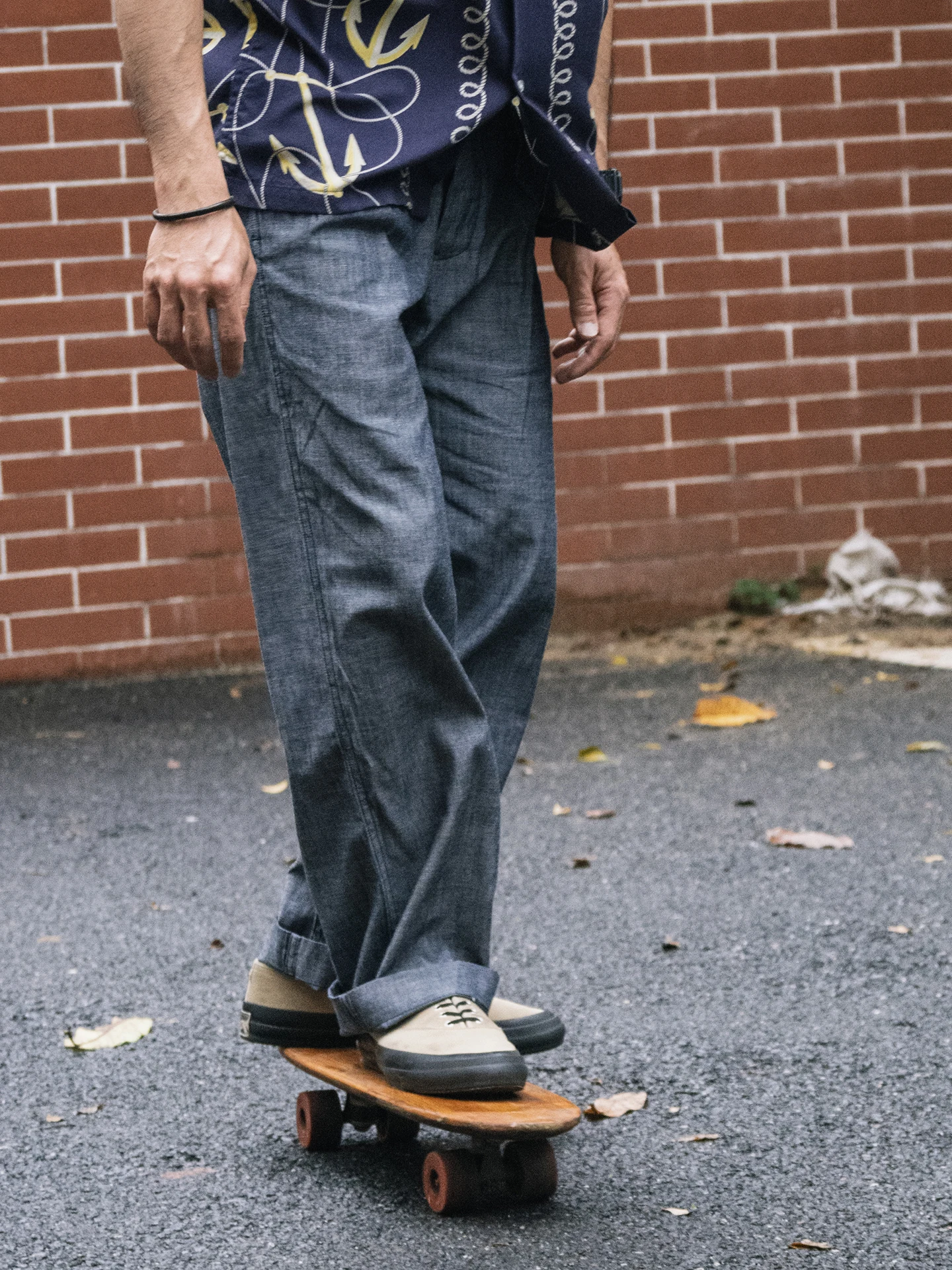 논스토 여름 경량 청소년용 주름진 긴 바지 루즈핏 하이웨이스트 스트레이트 데님 캐주얼 롱 팬츠