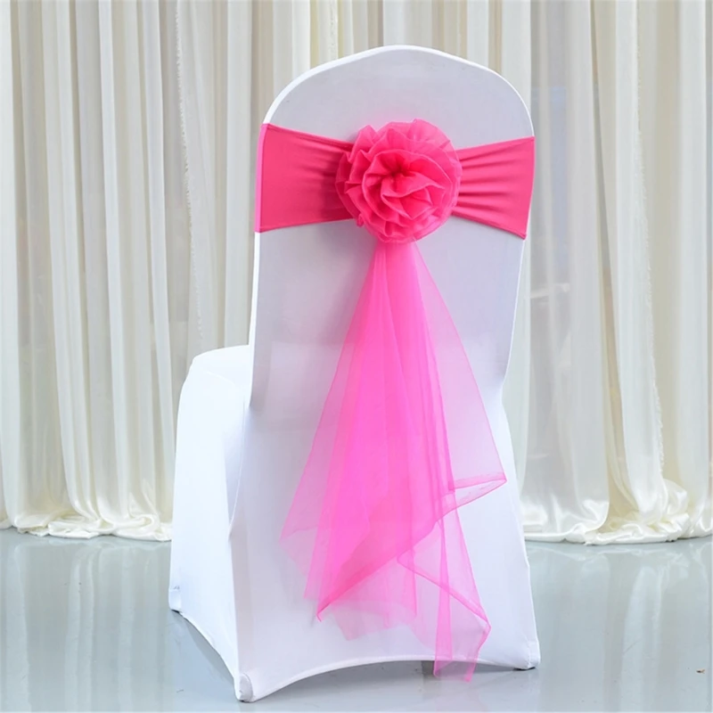 Elastic Chair Ties Spandex Chair Sashes Bows Stretchable Chair Sash Bows for Reception and Ceremony Decorations Drop shipping