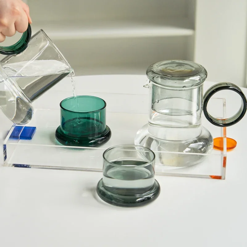 Glass Pitcher Teapot with Cup Lid Cold Kettle Glass Set Teaware Teapots Pitcher Water Filters Water Jug Water Carafe Glass Jug
