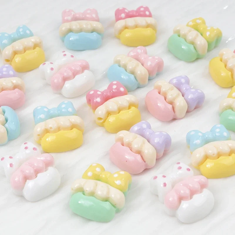 30PC Mini Dot Bow Resin Flat Back Naril Art Resin Patch Cabochons Hairpin Scrapbooking DIY Handmade Craft Decoration Accessories