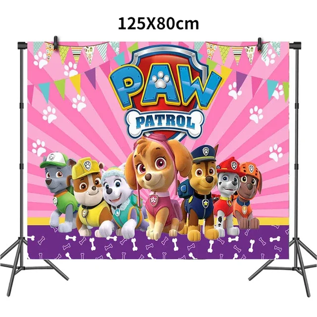 PAW Patrol Geburtstagsdekoration Folienballon Einweggeschirr Banner Hintergrund Hund Chase Marshall Skye Partyzubehör für Jungen