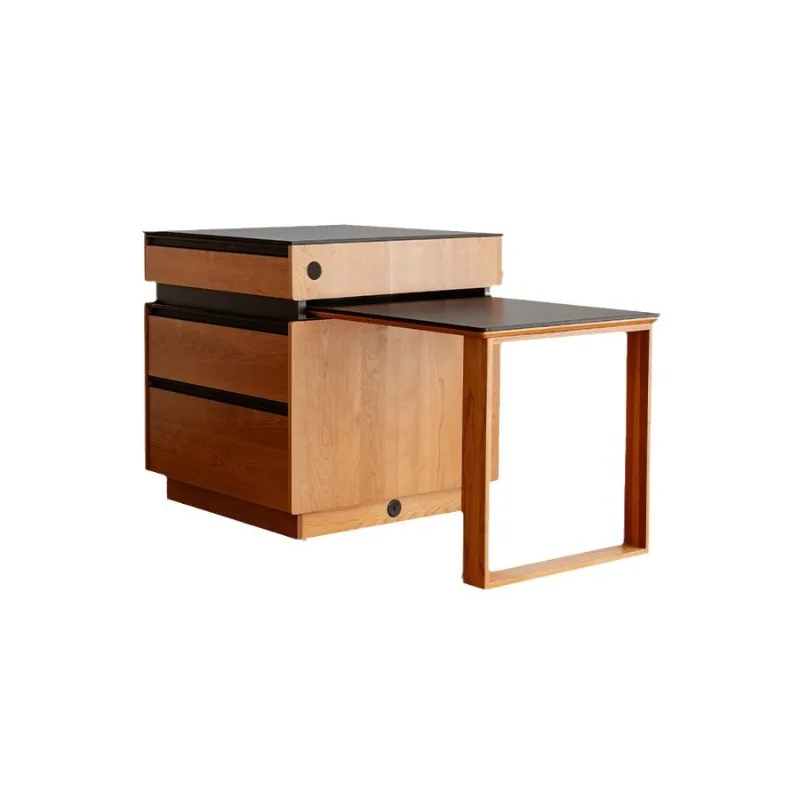 Slate island dining table integrated home retractable workbench solid wood kitchen island cherry wood simple