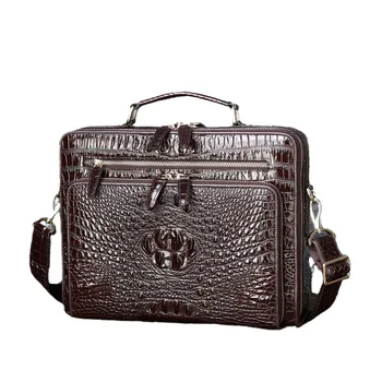 Teczka Klasyczna skórzana torebka ze wzorem krokodyla Teczka o dużej pojemności Komputer biznesowy Modna męska torba сумка мужская