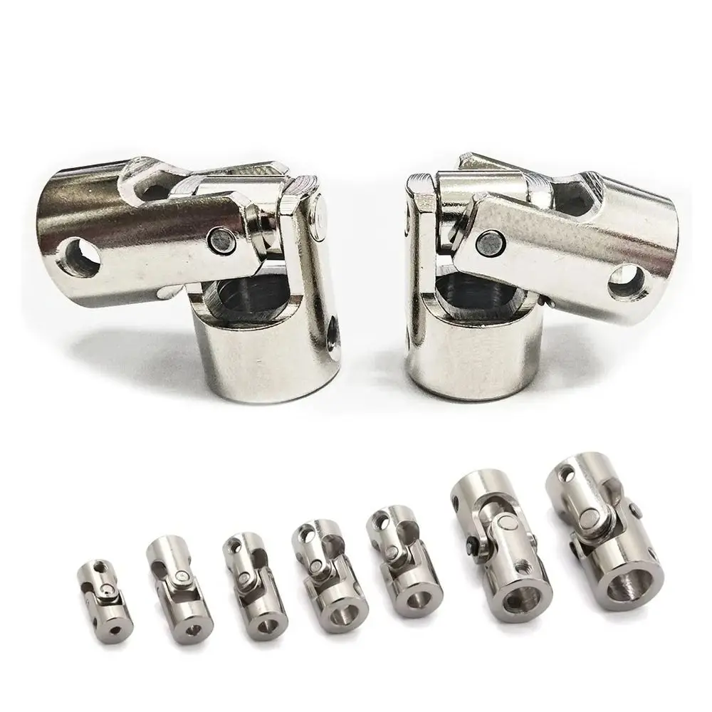 New Metal Cardan Joint 2.3/3/4/5/6/8/10/12mm Silver Shaft Coupler Universal Multiple Size Joint Coupling Gimbal for RC Car Boat