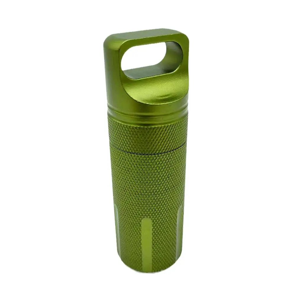 Portable Aluminum Alloy Airtight Pill Container Bottle Outdoor Case Waterproof Capsule Box Holder Single Medicine EDC Chamb H3V0