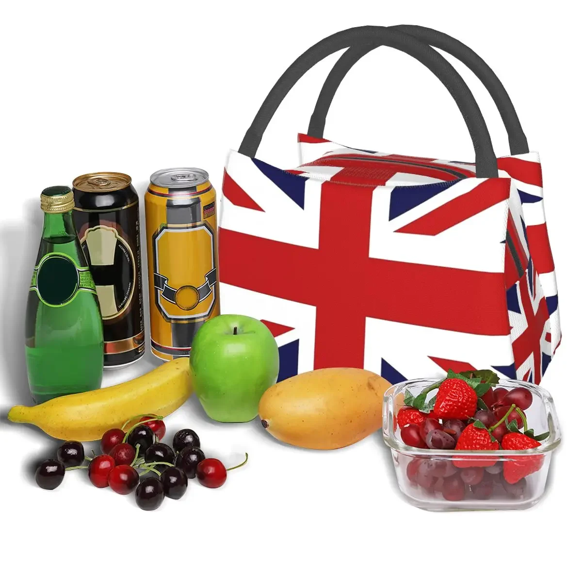 Union Jack Flag Of The UK Lunch Bags Insulated Bento Box Portable Lunch Tote Picnic Bags Cooler Thermal Bag for Woman School